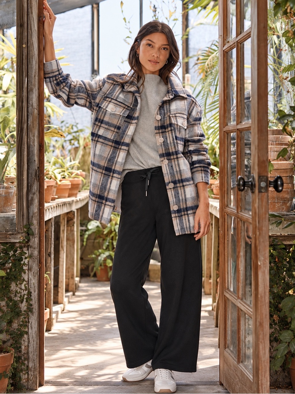 EVEREVE | Simone Plaid Shacket, Size Small
